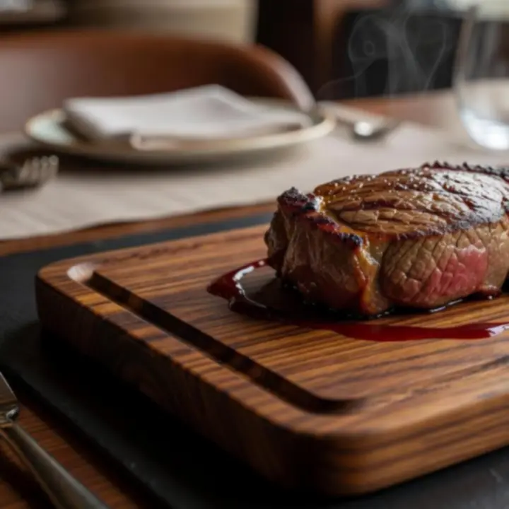 Prémium steak fogás elegáns tálalásban a Local Club Center éttermében
